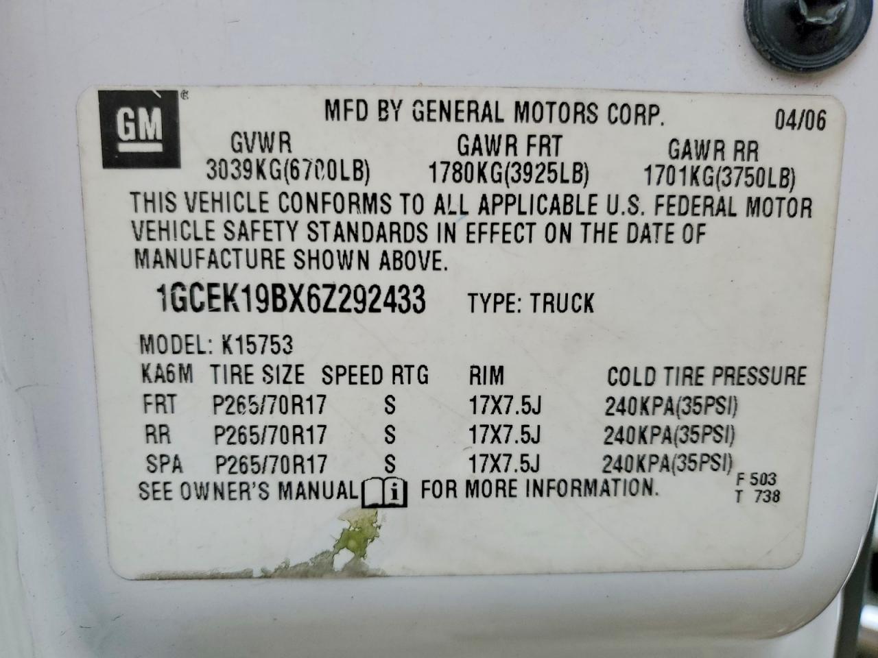 2006 CHEVROLET SILVERADO K1500 photo 23