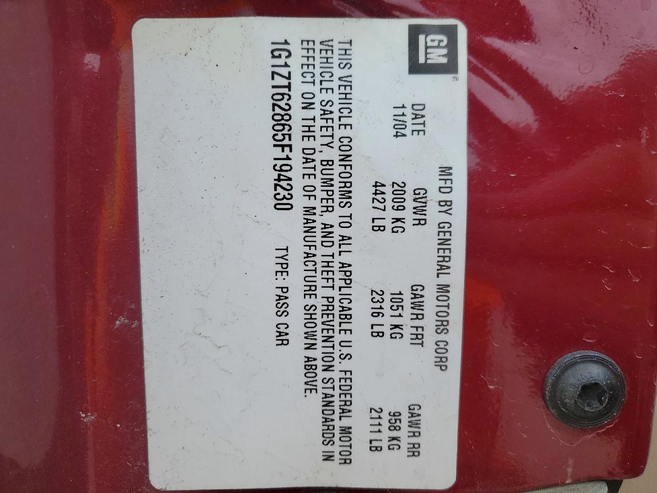 2005 CHEVROLET MALIBU MAXX LS photo 14