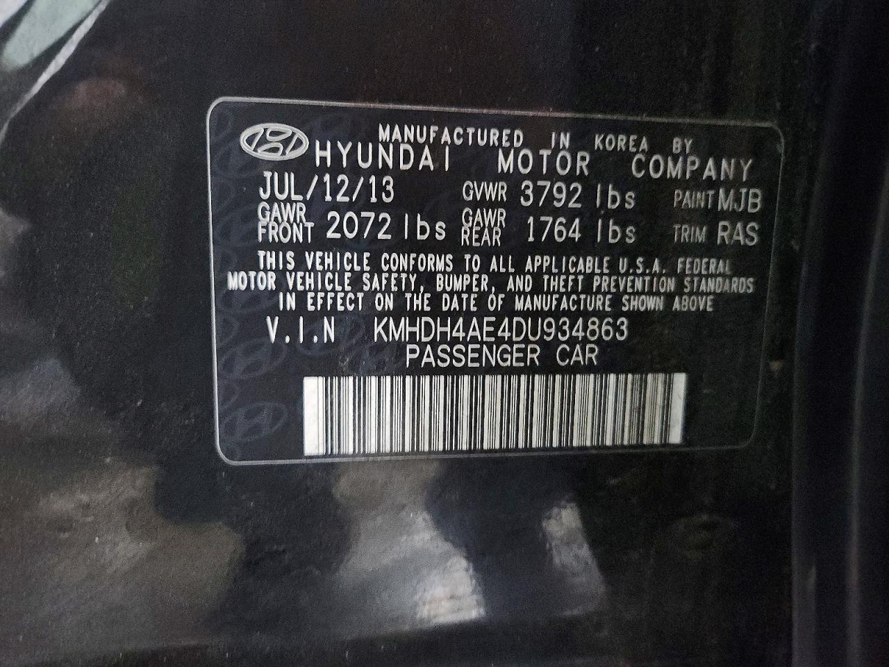 2013 HYUNDAI ELANTRA GLS photo 12