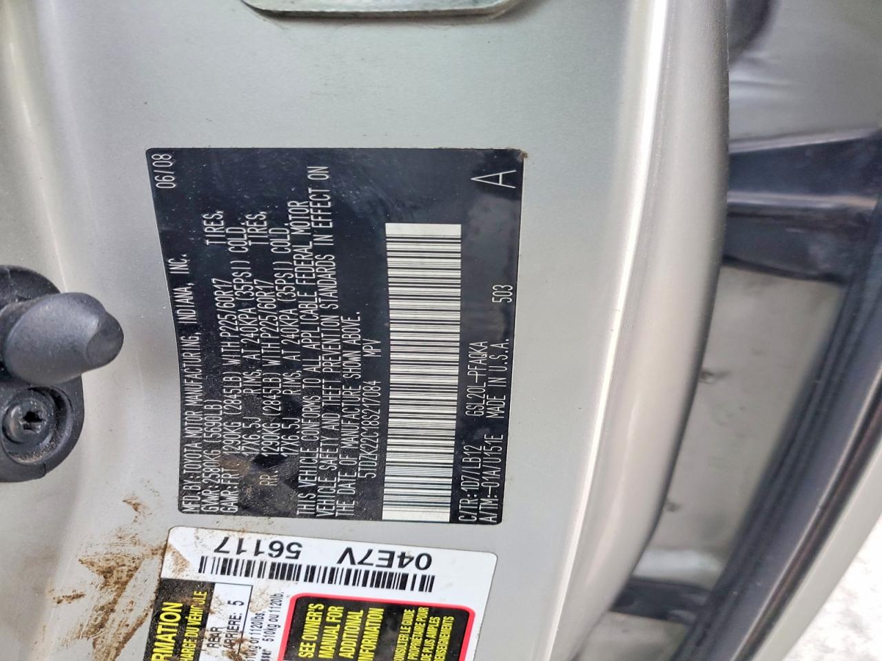 2008 TOYOTA SIENNA XLE photo 13