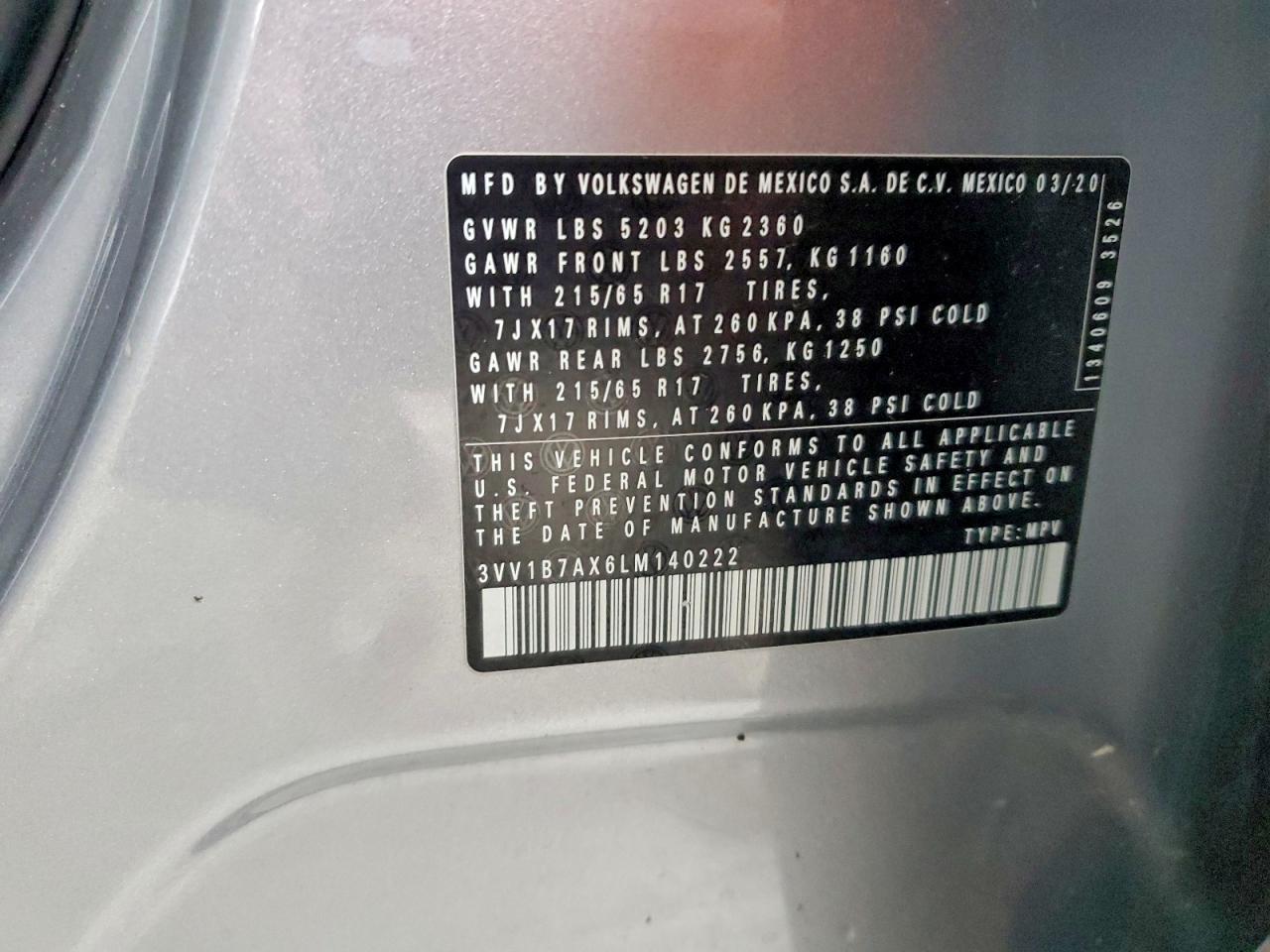 2020 VOLKSWAGEN TIGUAN S photo 12