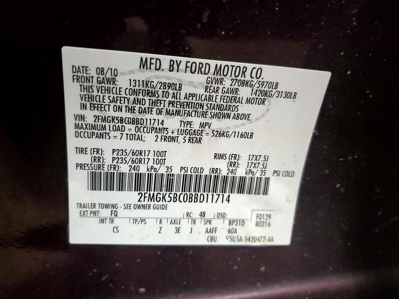 2011 FORD FLEX SE photo 25