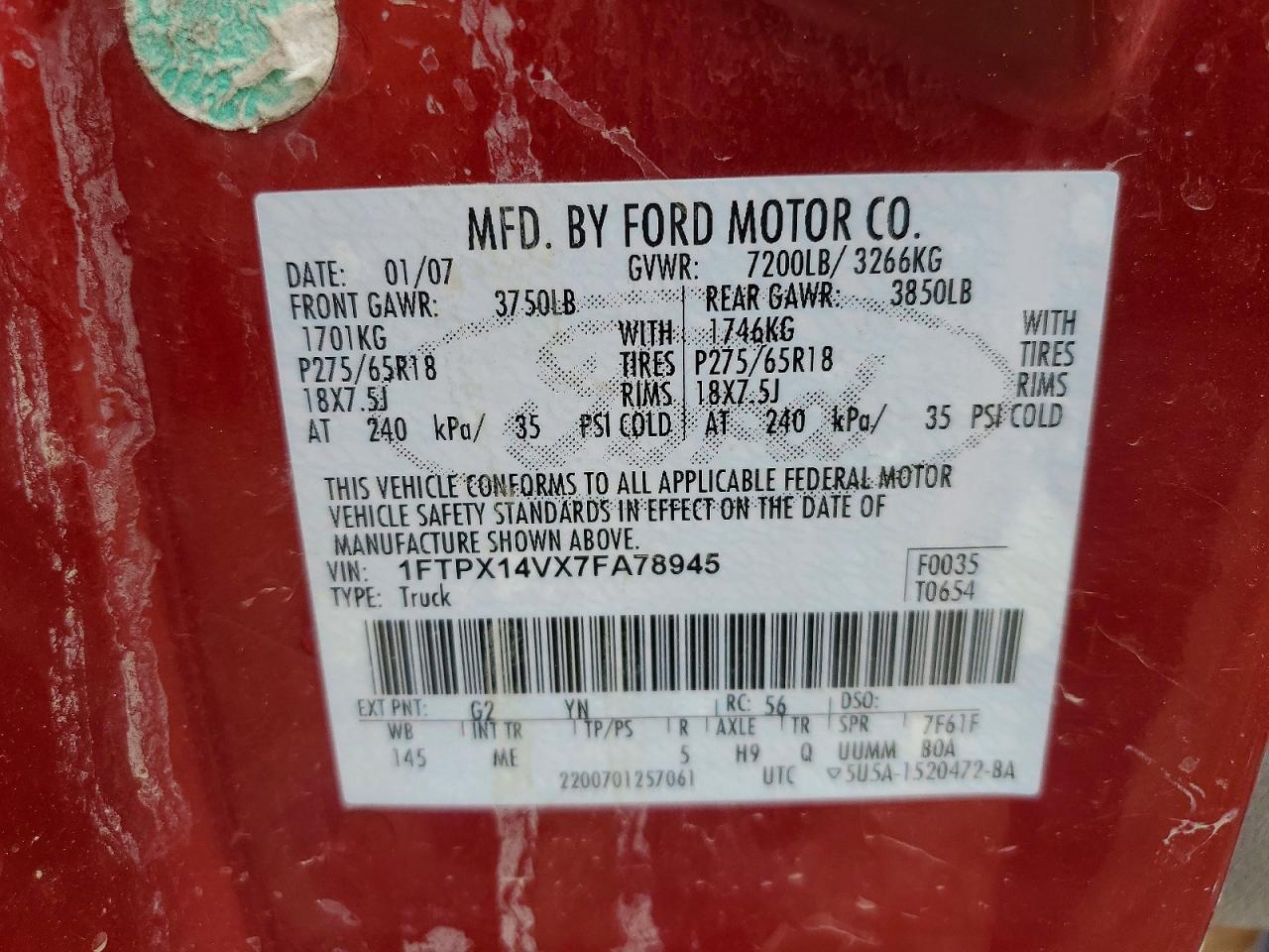 2007 FORD F150 photo 34