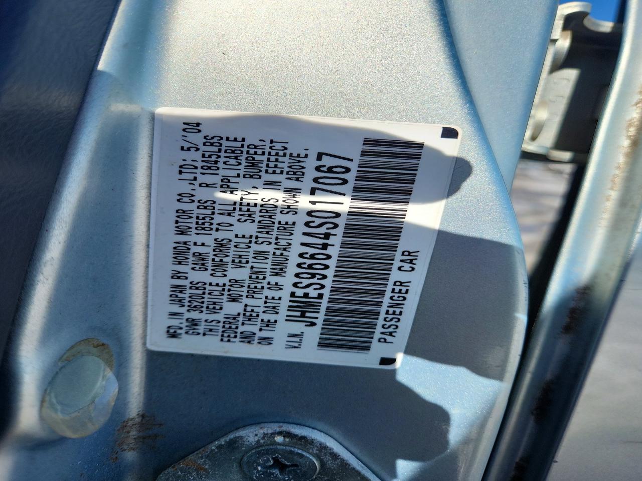 2004 HONDA CIVIC HYBRID photo 22