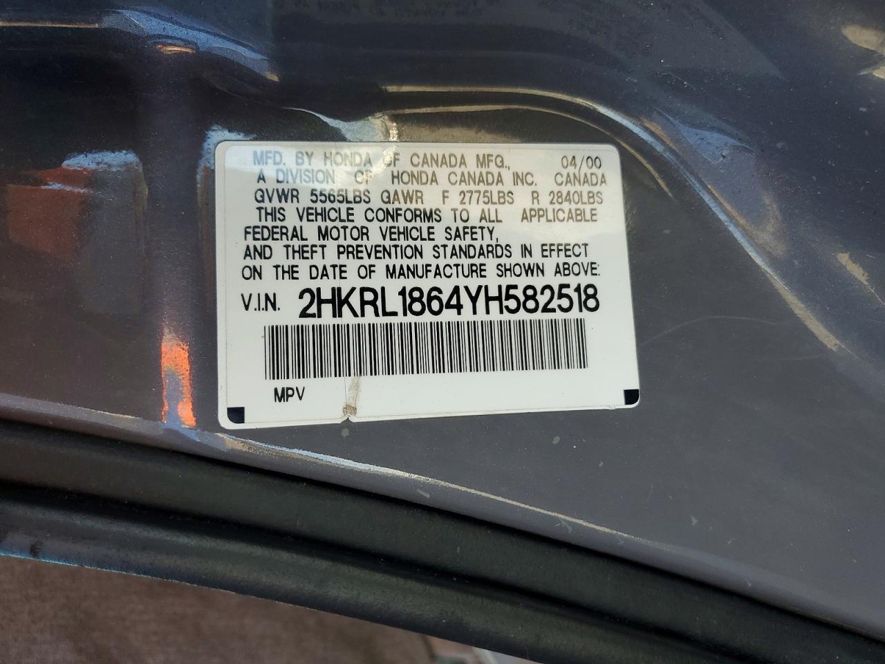 2000 HONDA ODYSSEY EX photo 14