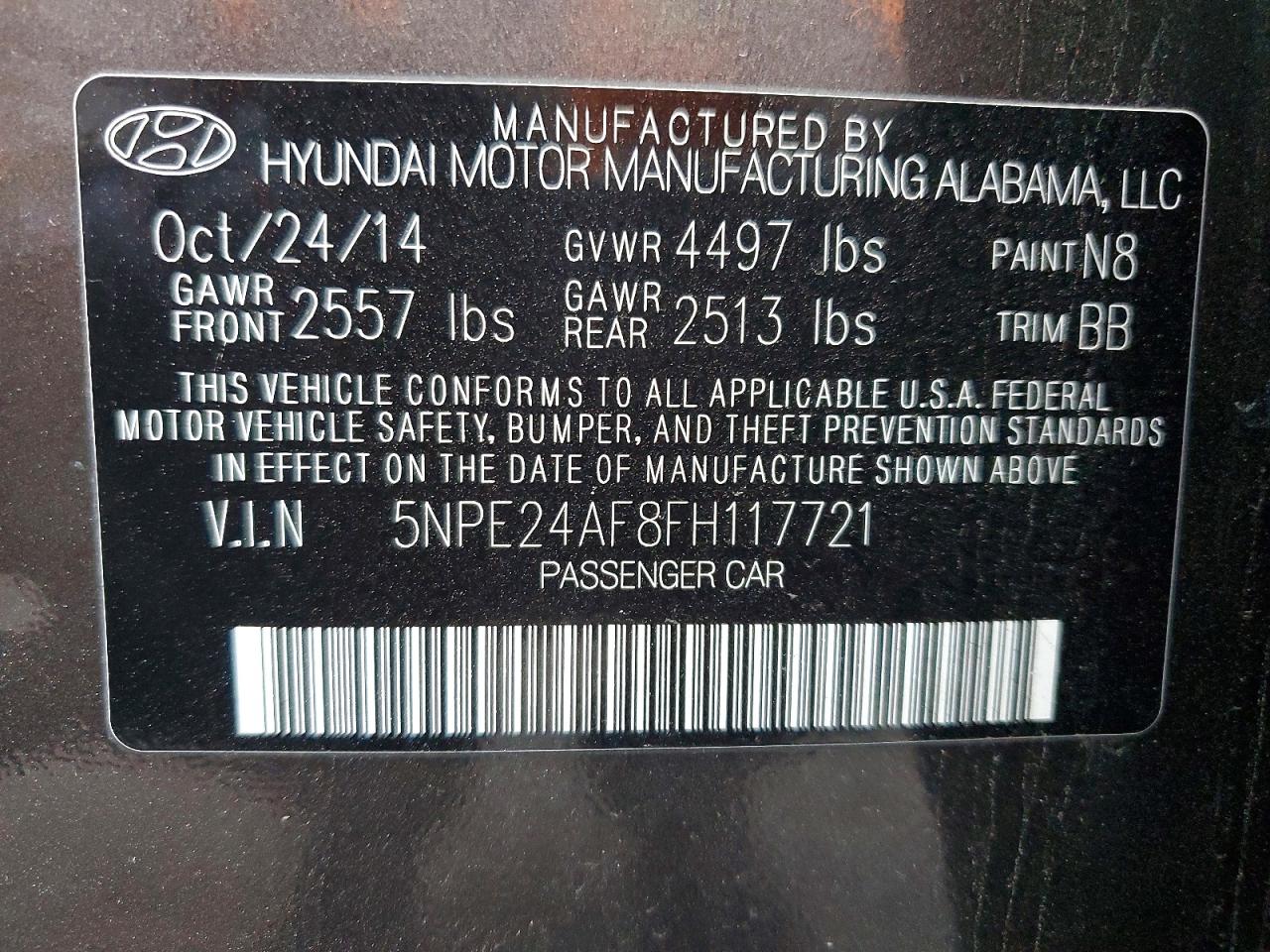 2015 HYUNDAI SONATA SE photo 12