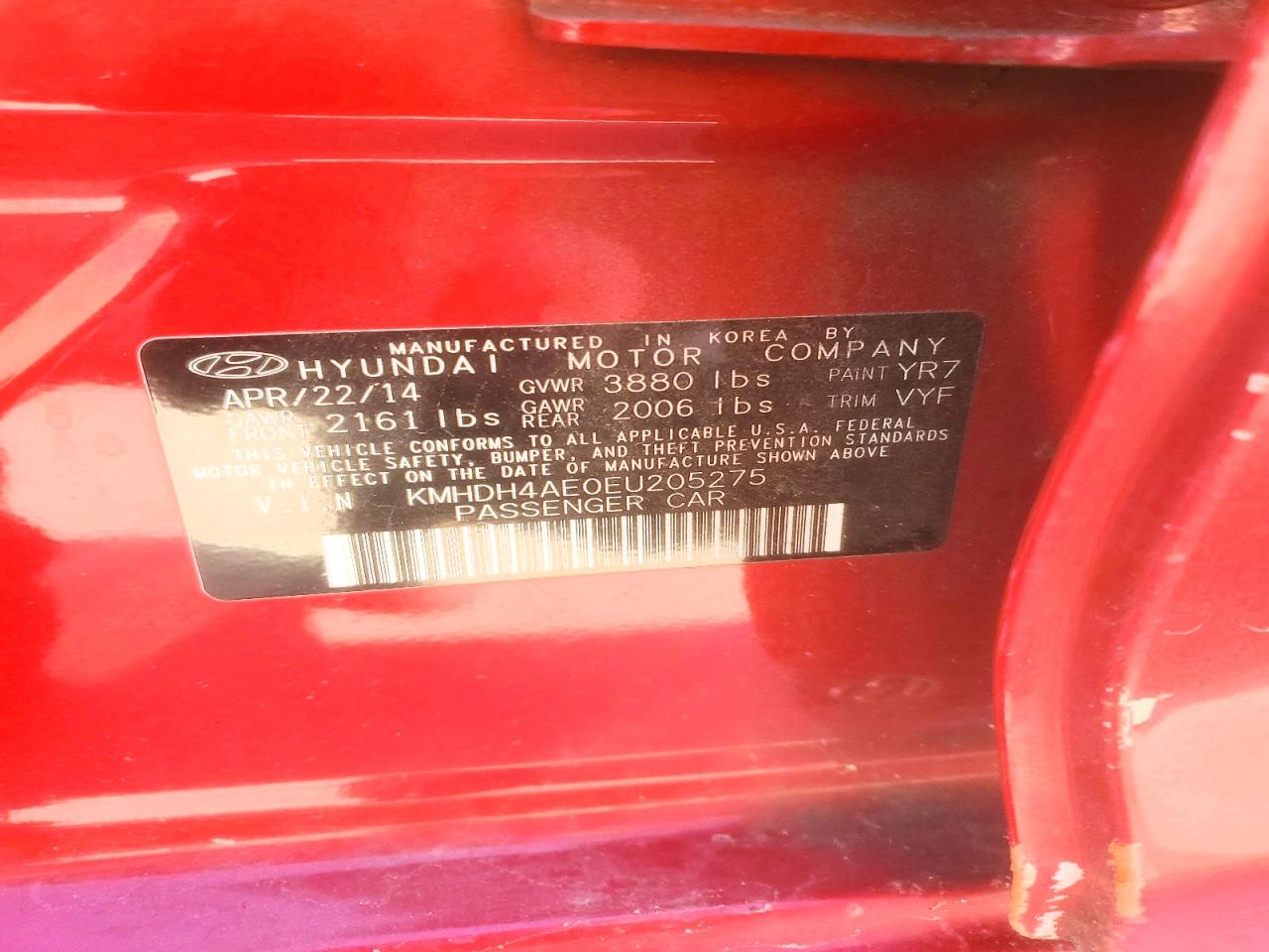2014 HYUNDAI ELANTRA SE photo 12