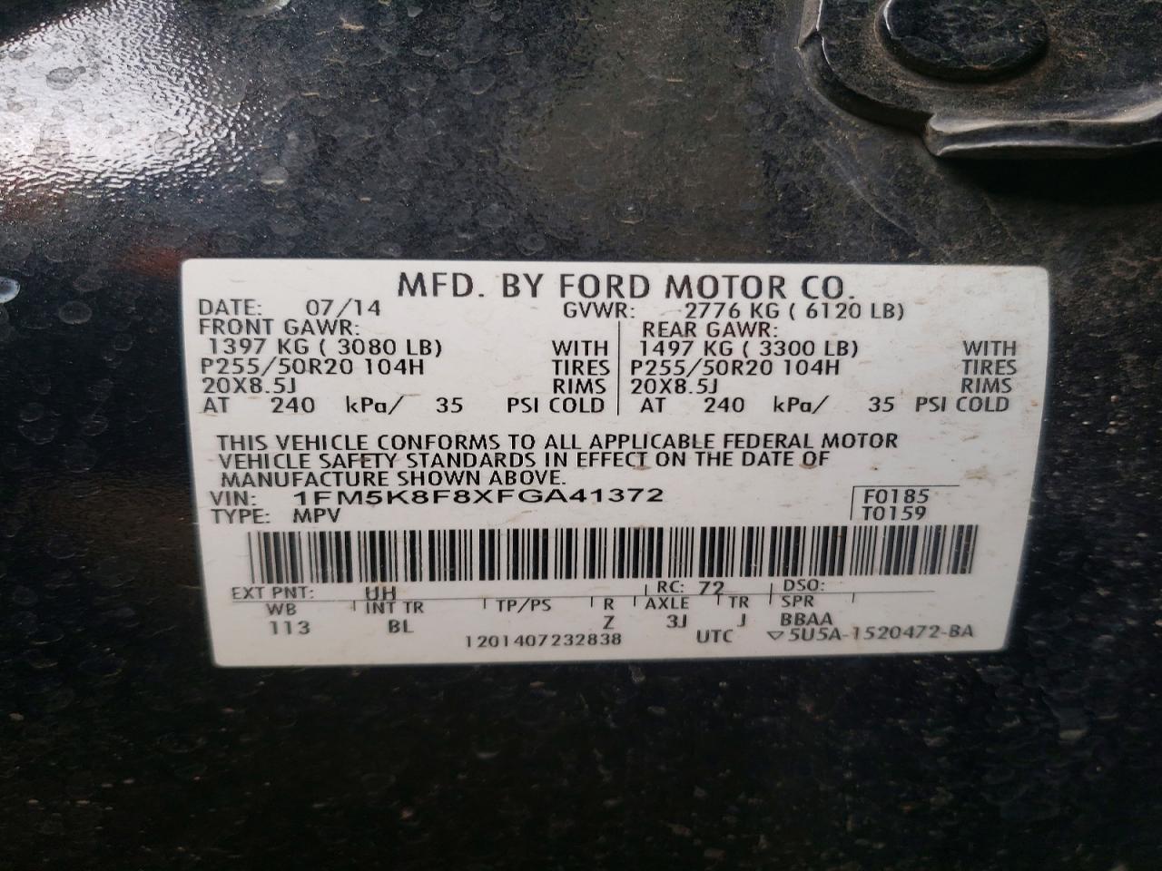 2015 FORD EXPLORER LIMITED photo 34