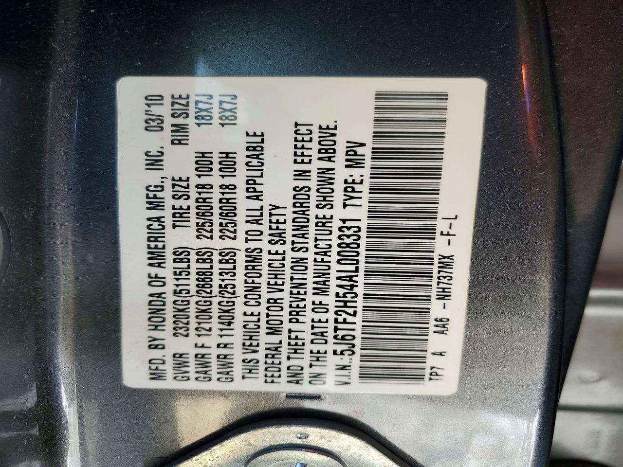 2010 HONDA ACCORD CROSSTOUR EXL photo 23