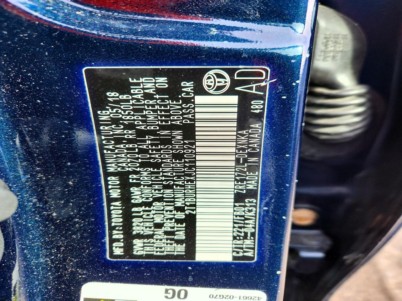 2018 TOYOTA COROLLA L photo 37