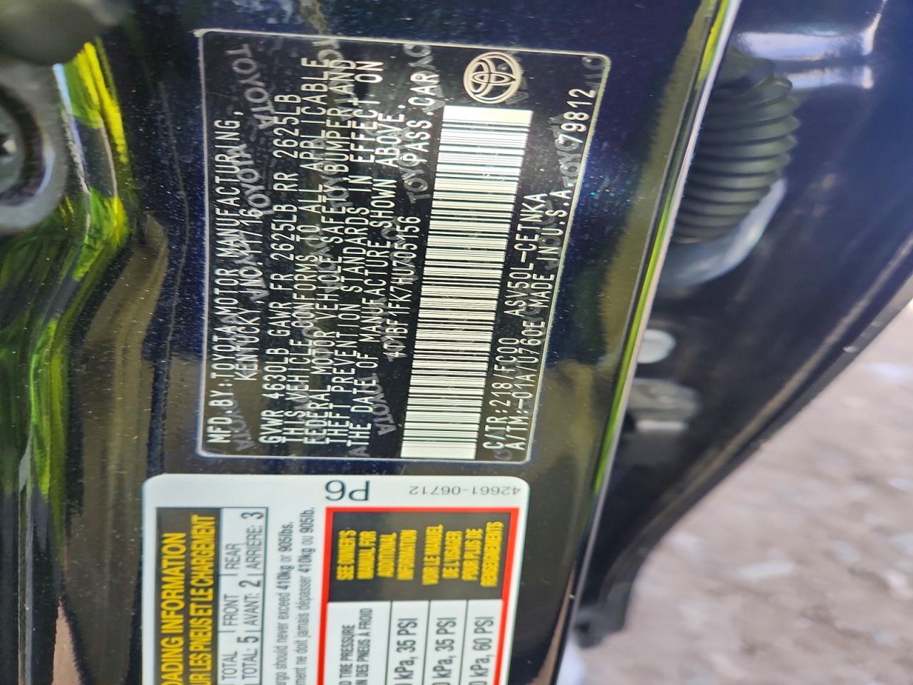 2017 TOYOTA CAMRY LE photo 23