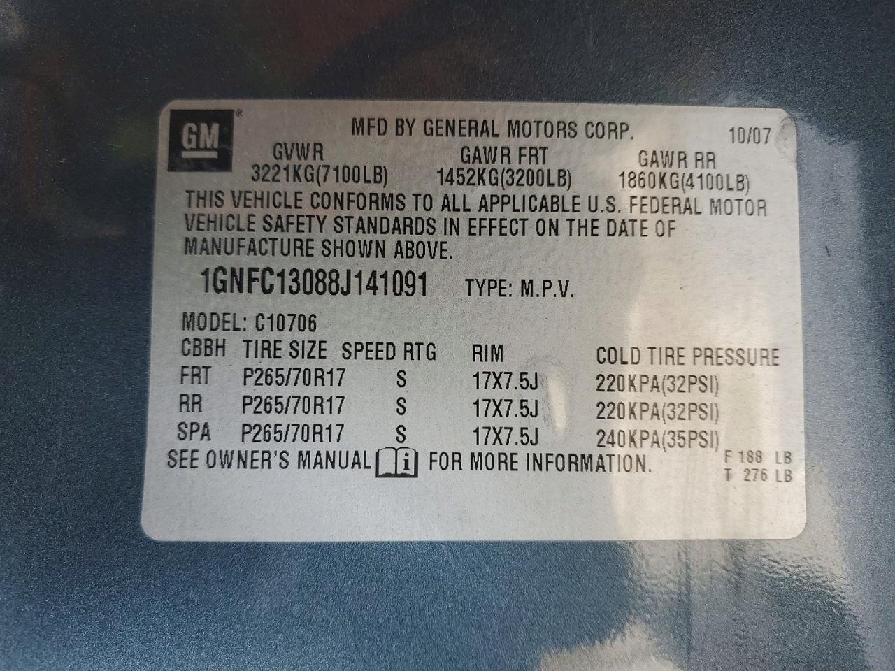 2008 CHEVROLET TAHOE C1500 photo 37