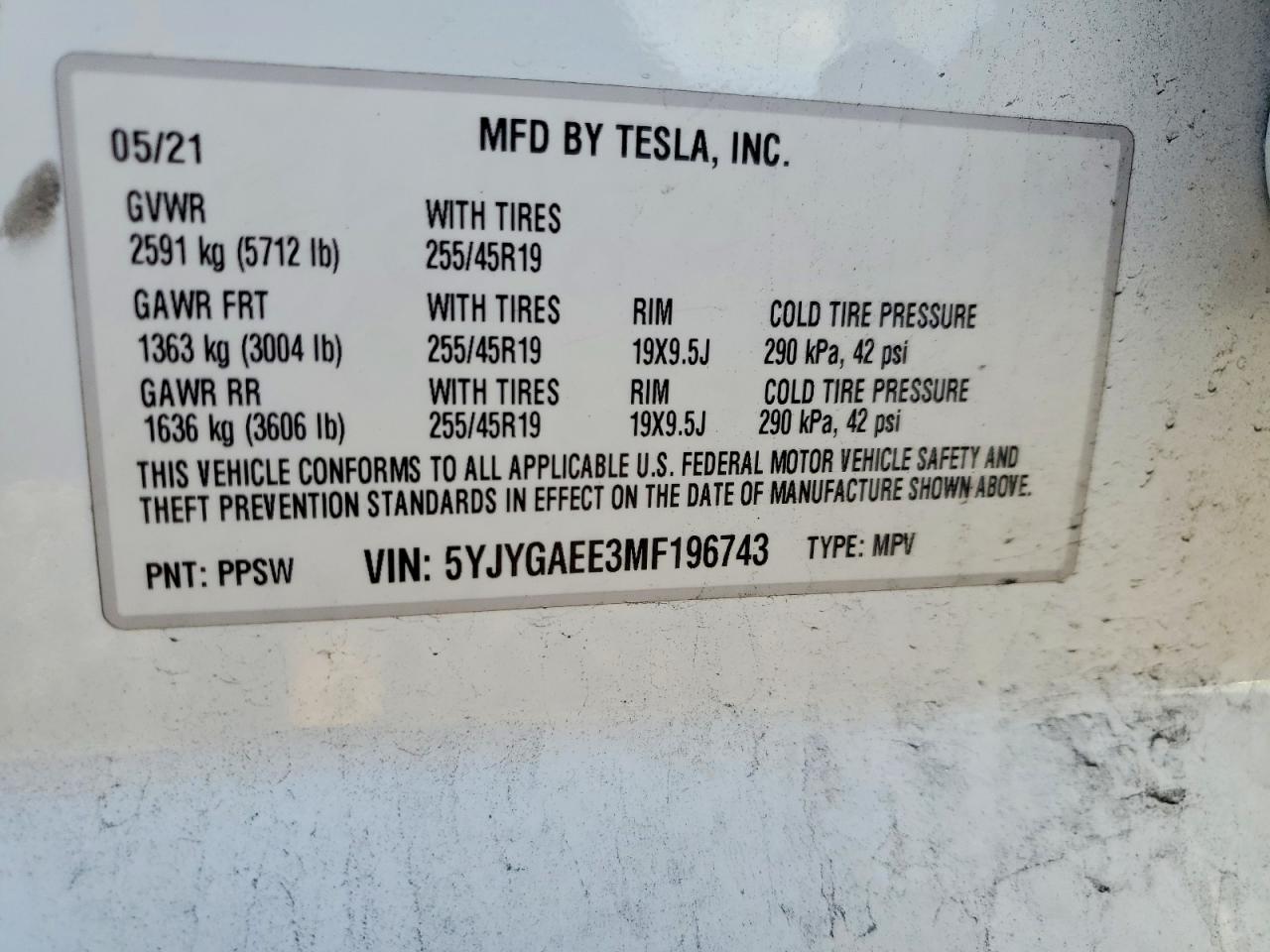 2021 TESLA MODEL Y photo 14