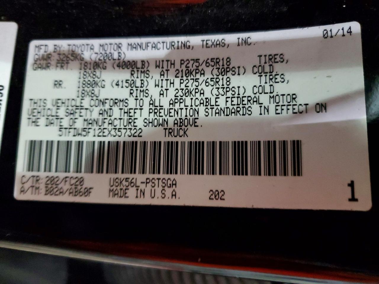 2014 TOYOTA TUNDRA CREWMAX SR5 photo 12