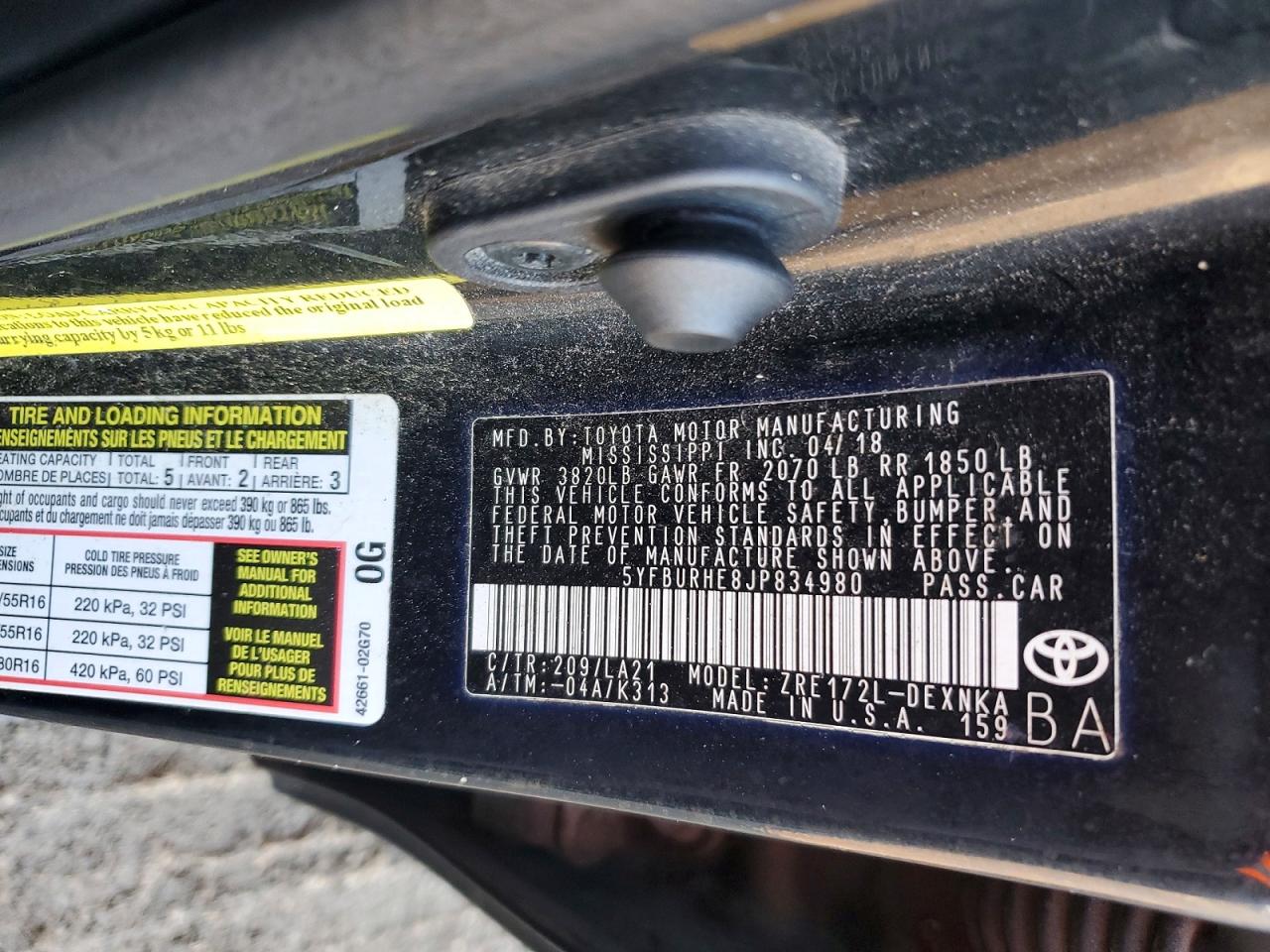 2018 TOYOTA COROLLA L photo 23