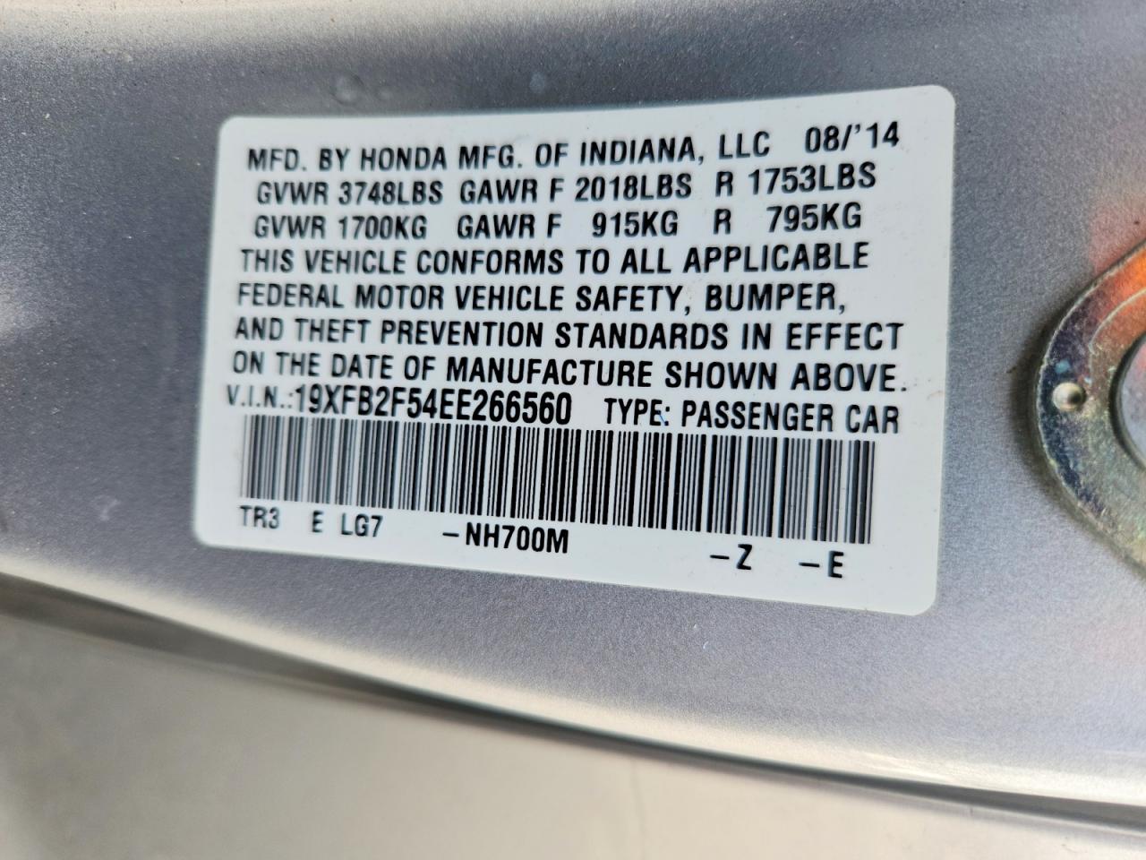 2014 HONDA CIVIC LX photo 12