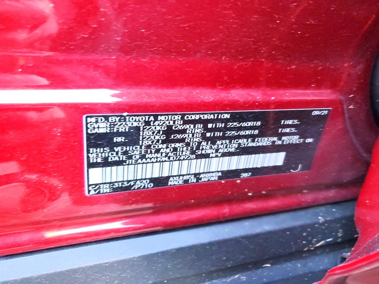 2021 TOYOTA VENZA LE photo 13