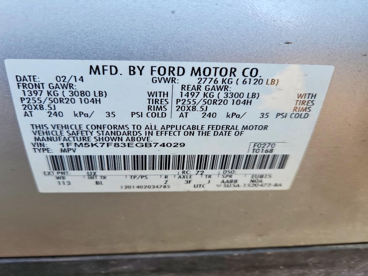 2014 FORD EXPLORER LIMITED photo 13