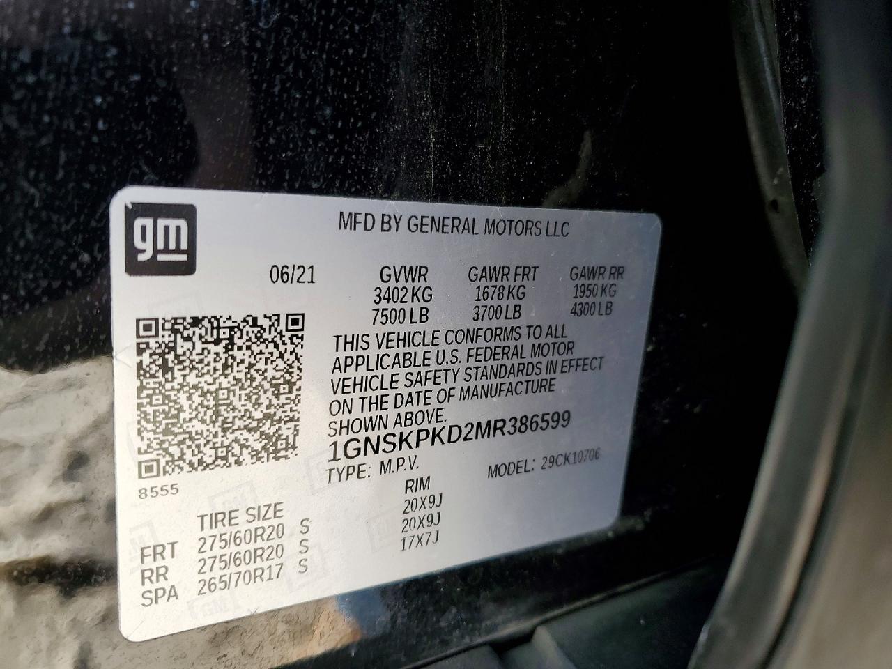 2021 CHEVROLET TAHOE K1500 Z71 photo 13