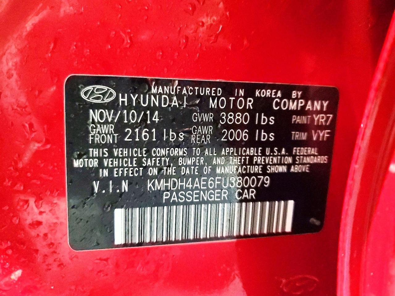 2015 HYUNDAI ELANTRA SE photo 12