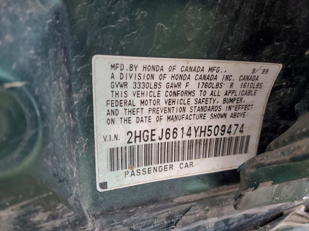 2000 HONDA CIVIC BASE photo 12
