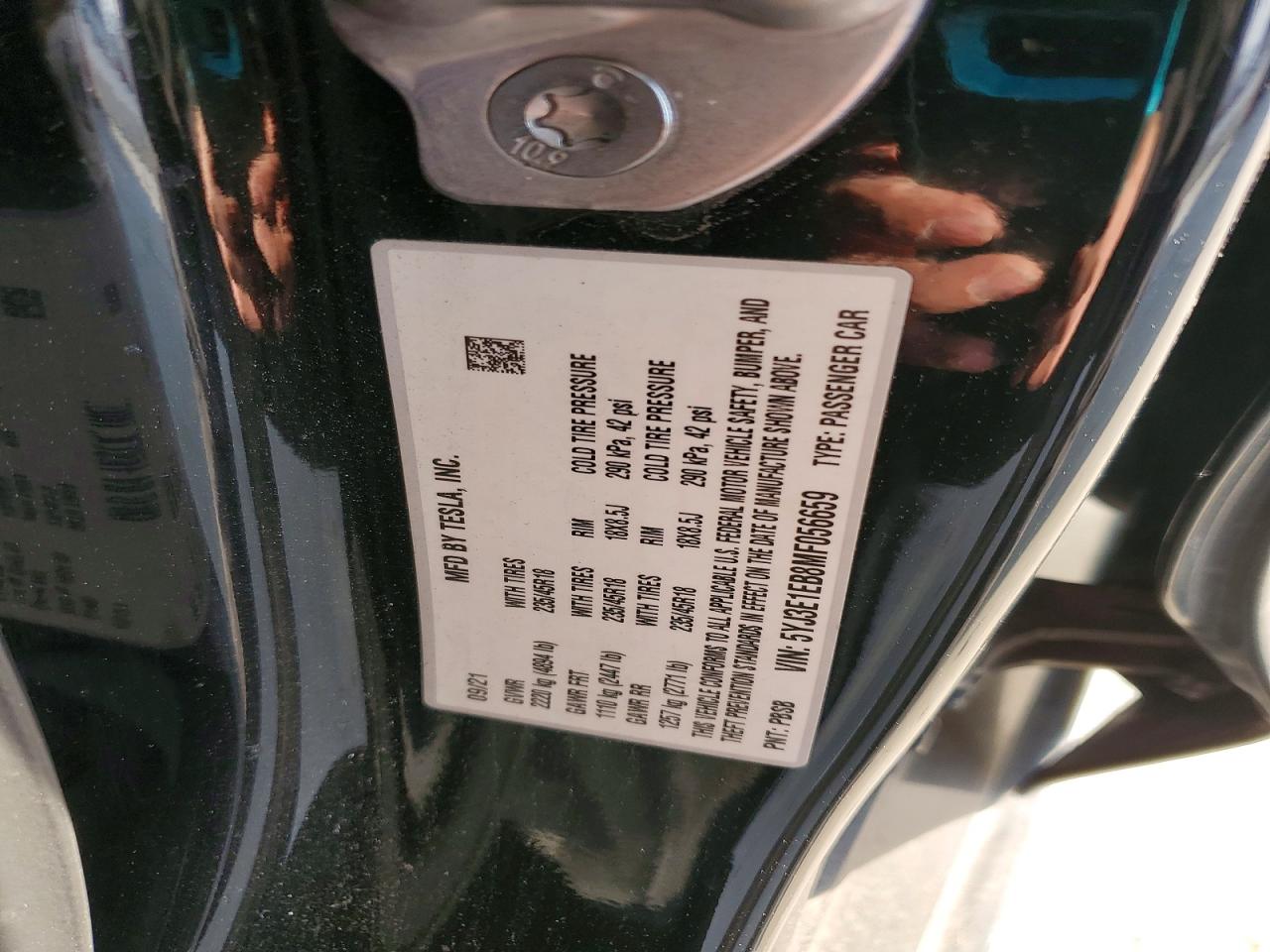2021 TESLA MODEL 3 photo 12