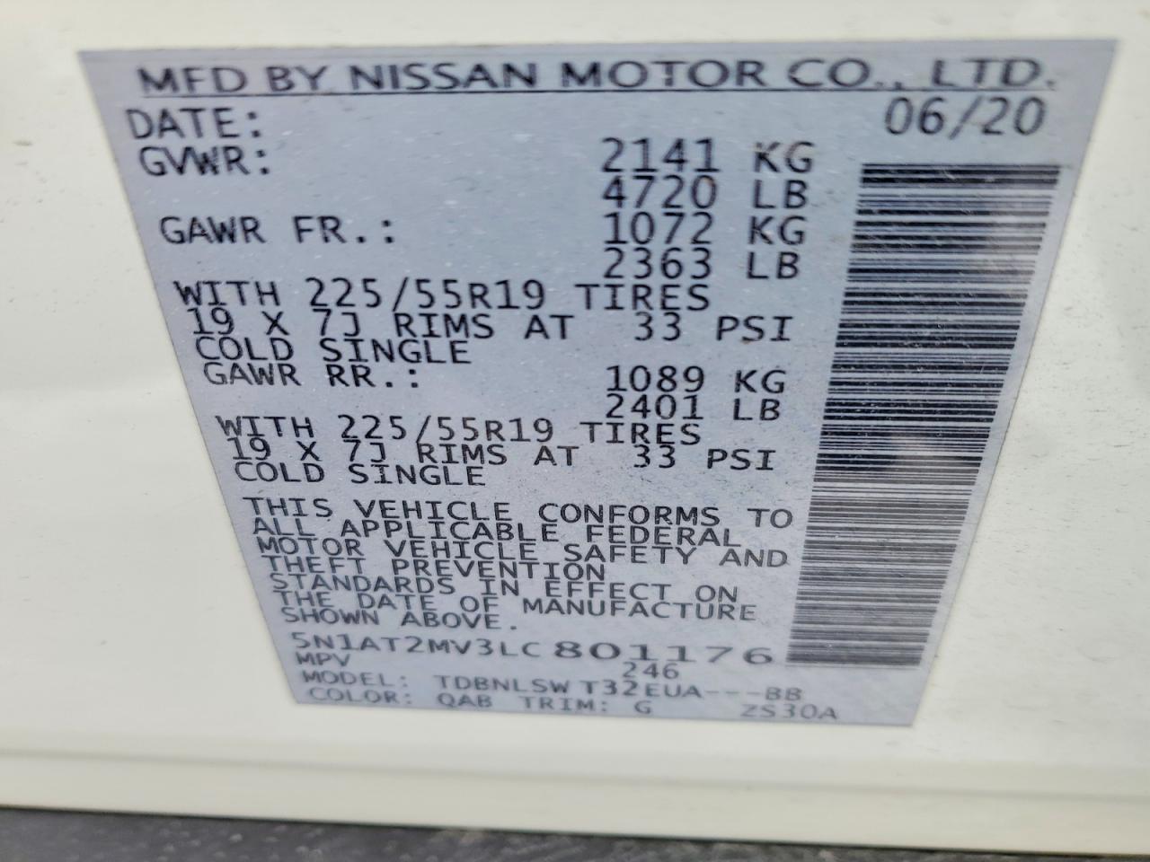 2020 NISSAN ROGUE S photo 37