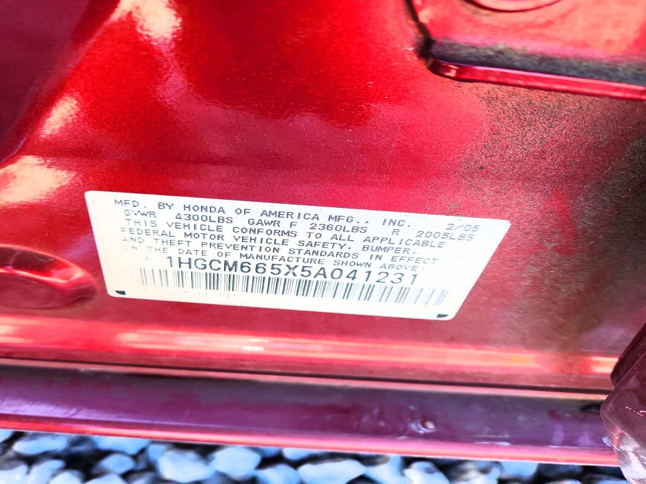 2005 HONDA ACCORD photo 12