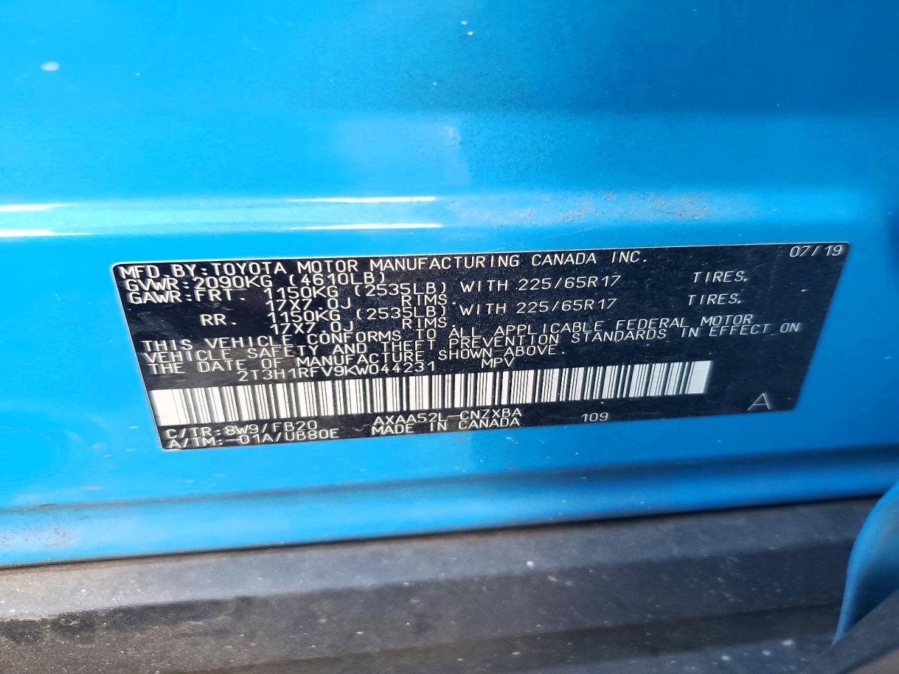 2019 TOYOTA RAV4 LE photo 25