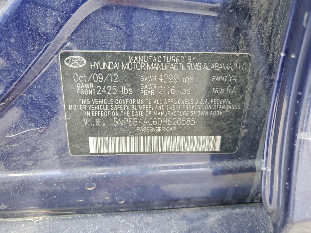 2013 HYUNDAI SONATA GLS photo 34