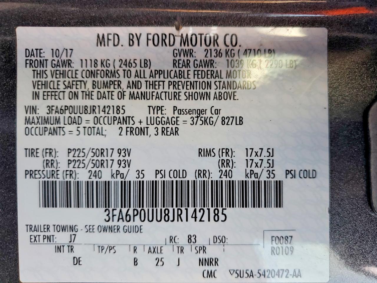 2018 FORD FUSION S HYBRID photo 12