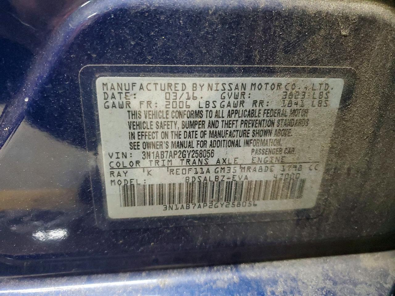 2016 NISSAN SENTRA S photo 12