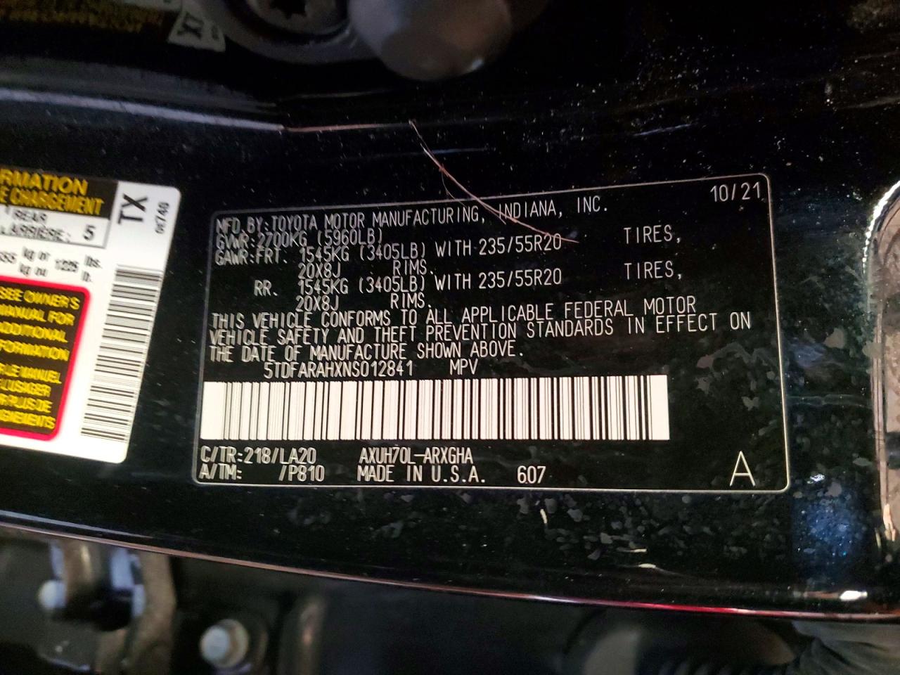 2022 TOYOTA HIGHLANDER HYBRID PLATINUM photo 13