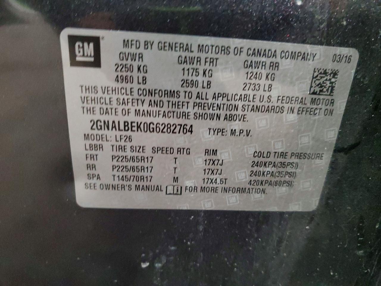 2016 CHEVROLET EQUINOX LS photo 12