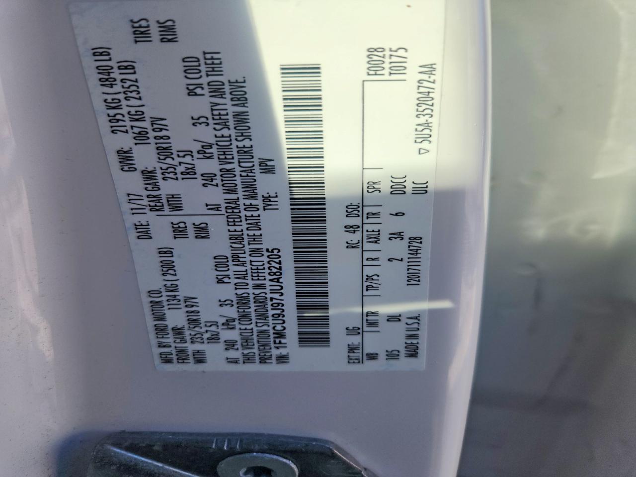 2018 FORD ESCAPE TITANIUM photo 25