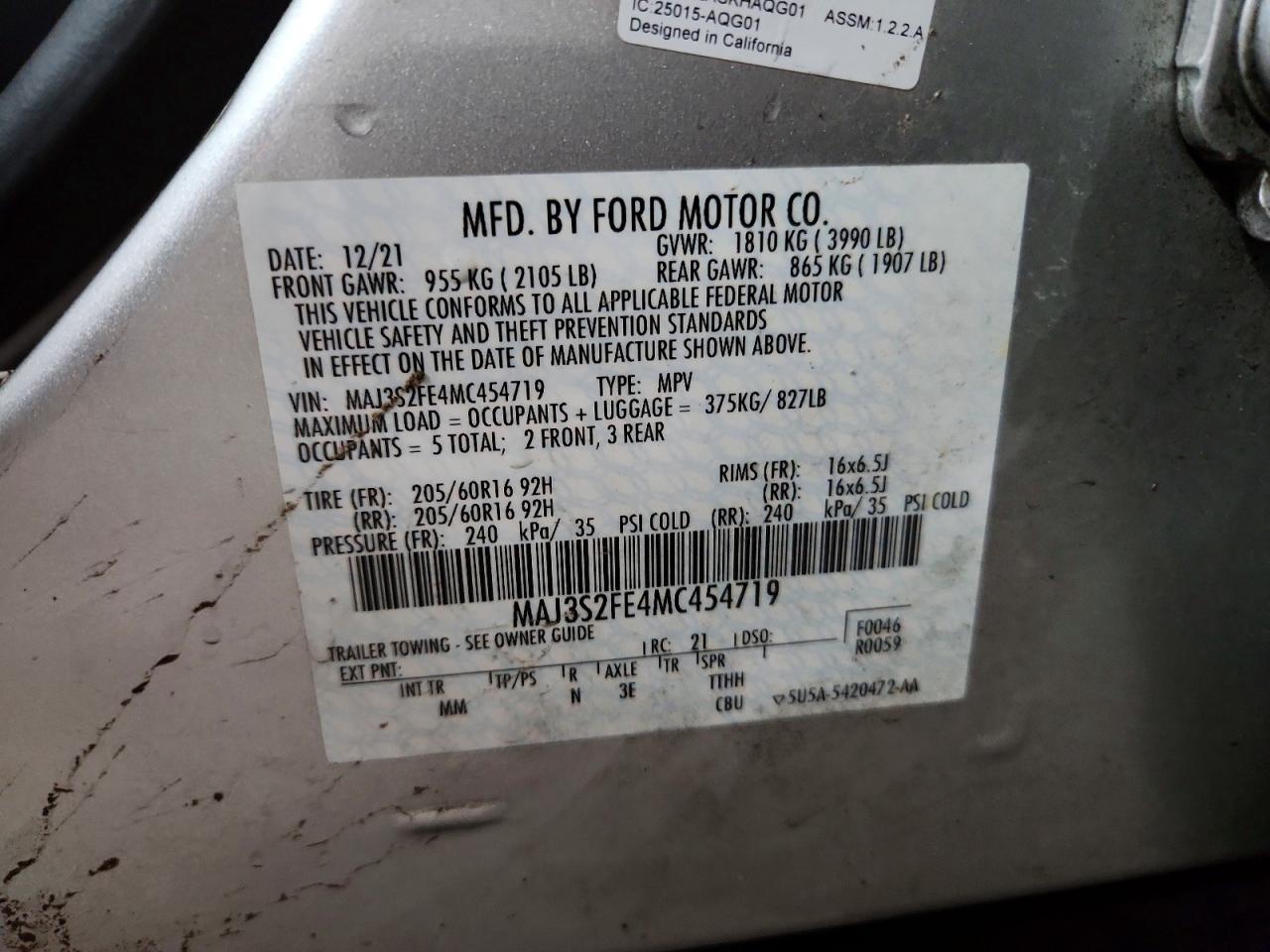 2021 FORD ECOSPORT S photo 27