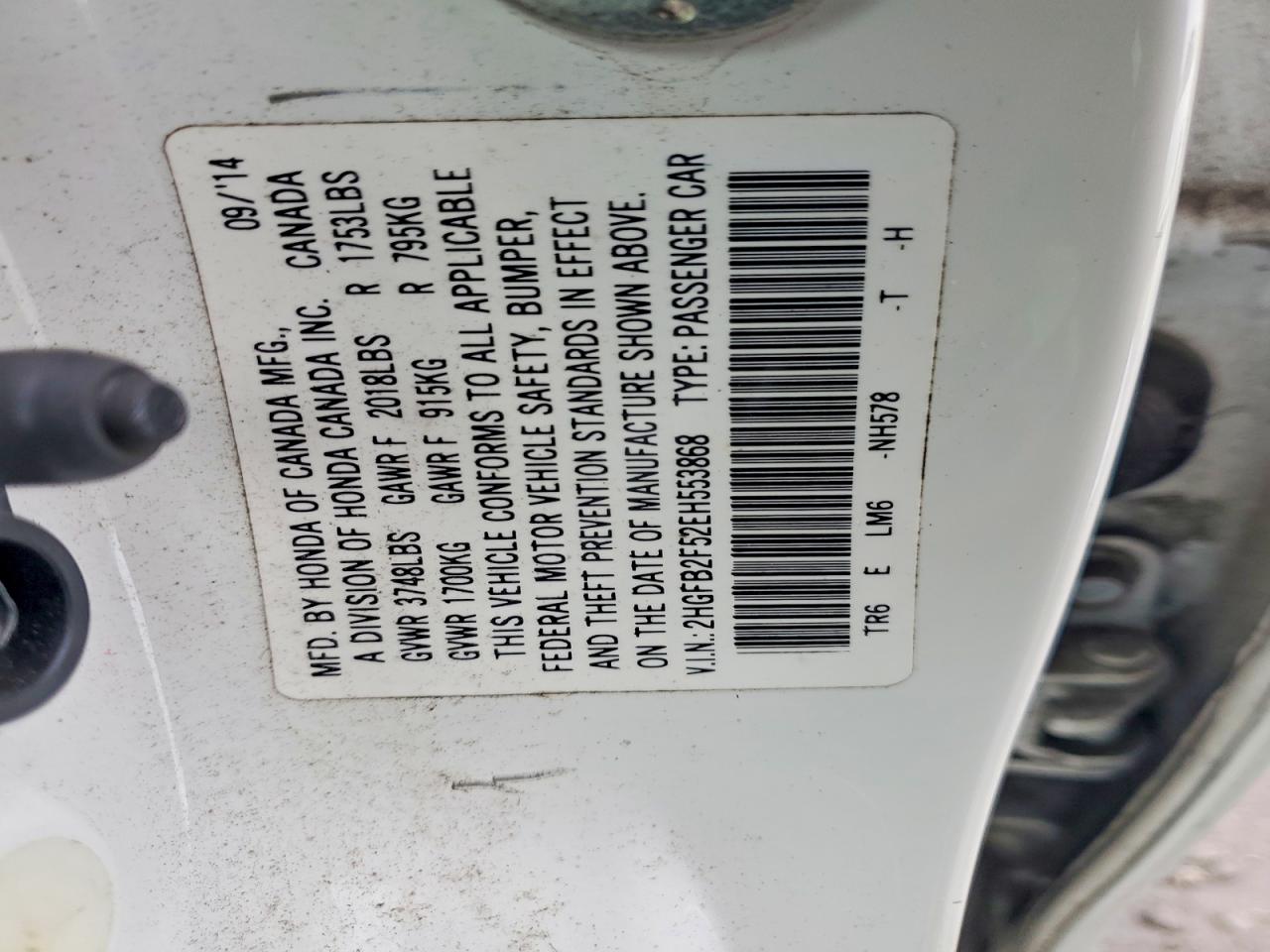 2014 HONDA CIVIC LX photo 34