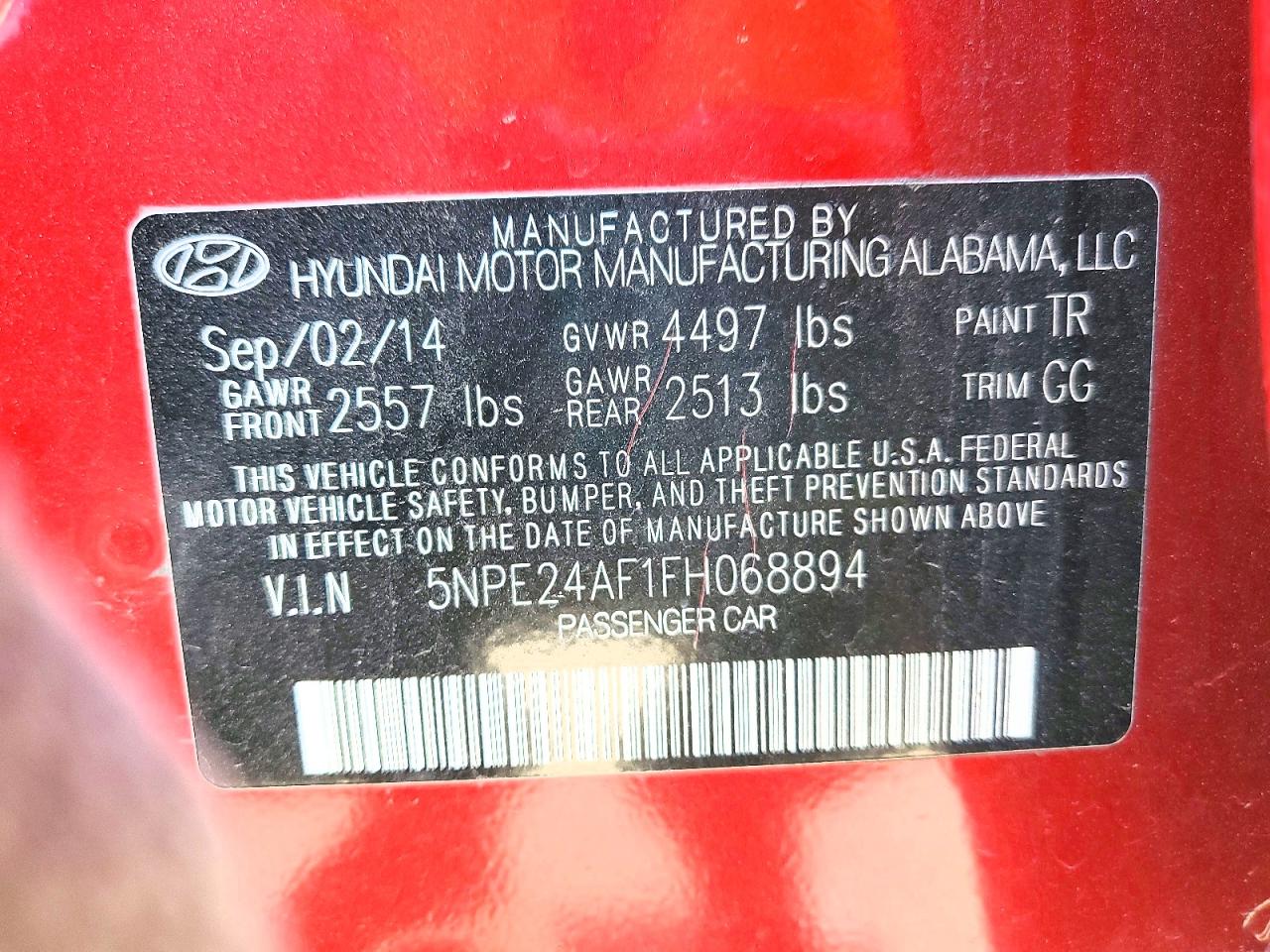 2015 HYUNDAI SONATA photo 34