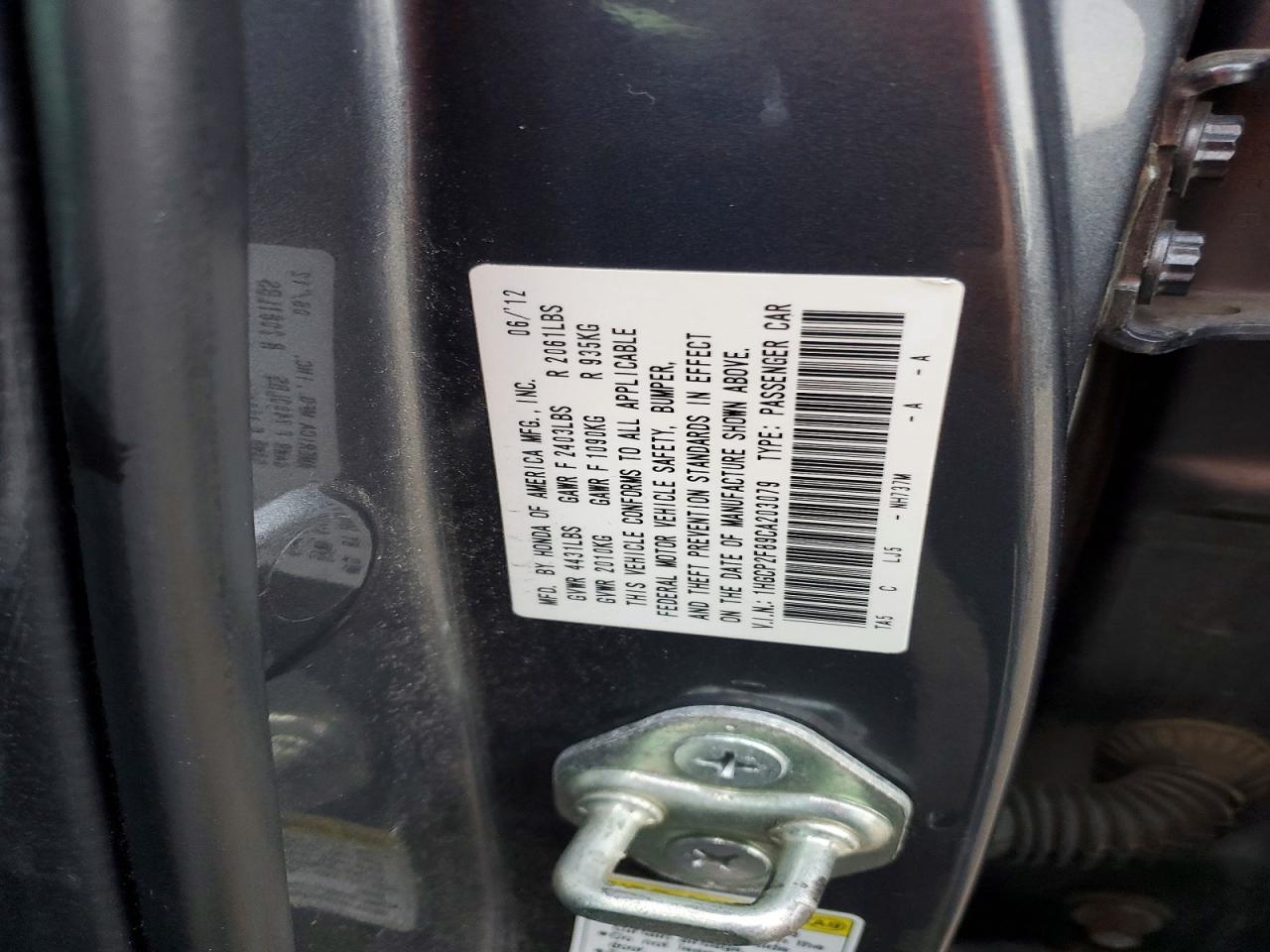2012 HONDA ACCORD EXL photo 34