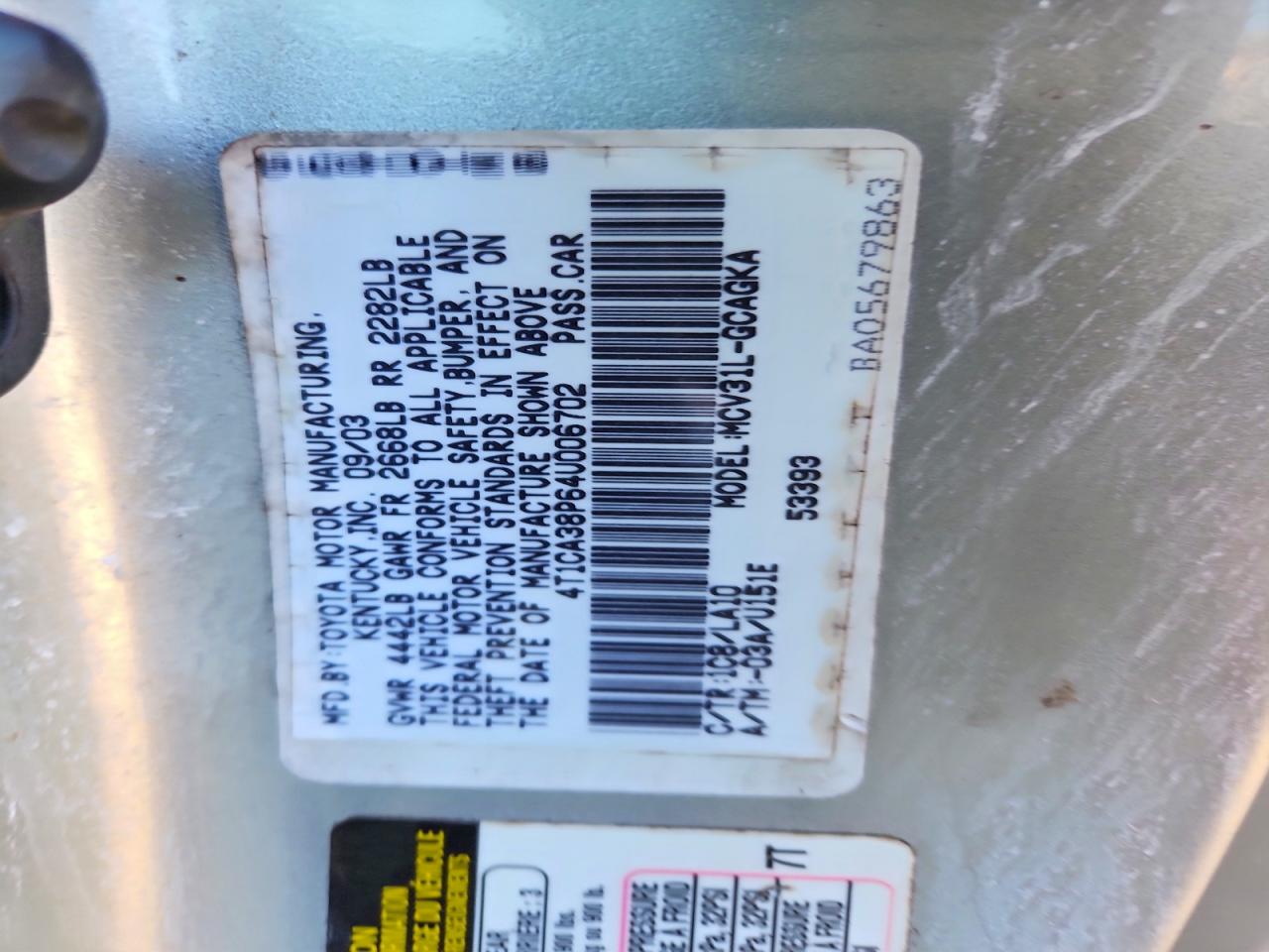 2004 TOYOTA CAMRY SOLARA SE photo 12