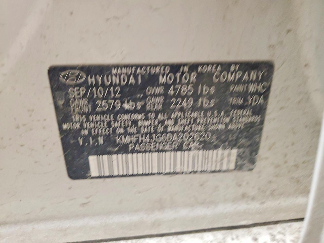 2013 HYUNDAI AZERA photo 12
