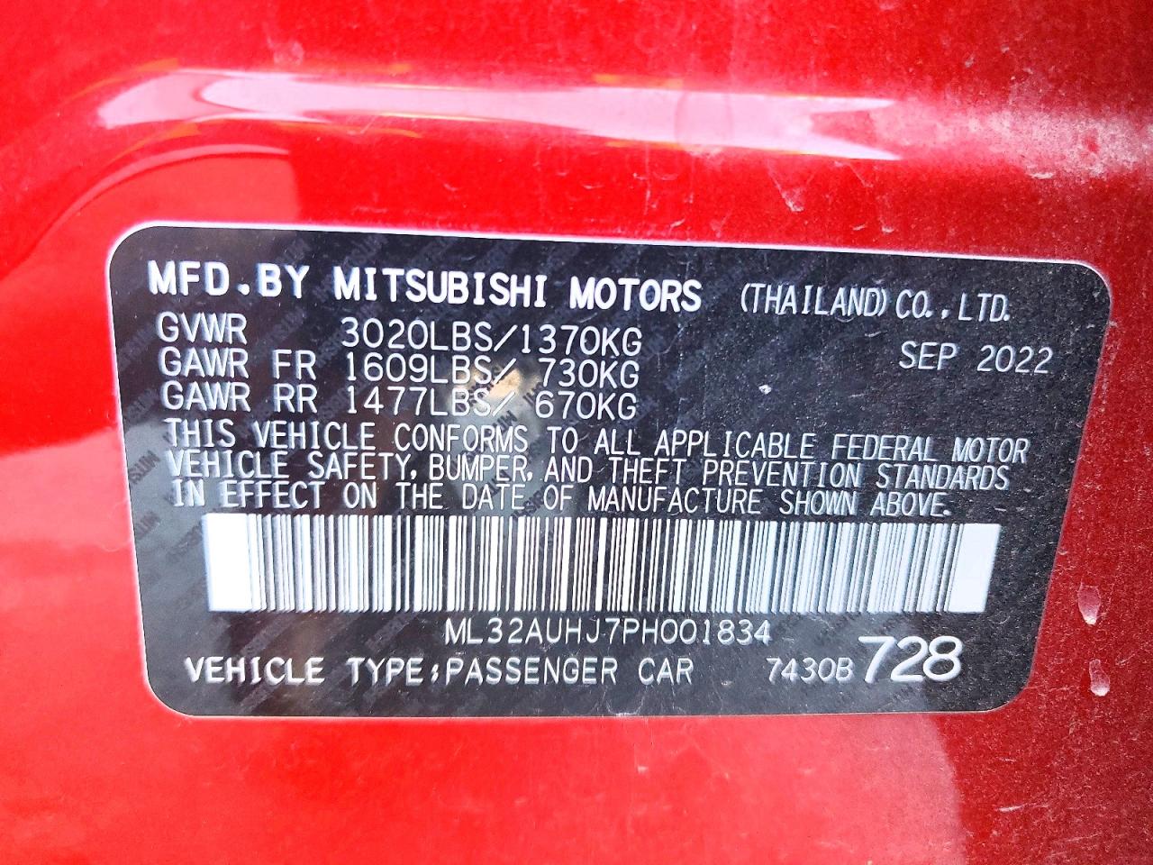 2023 MITSUBISHI MIRAGE photo 23