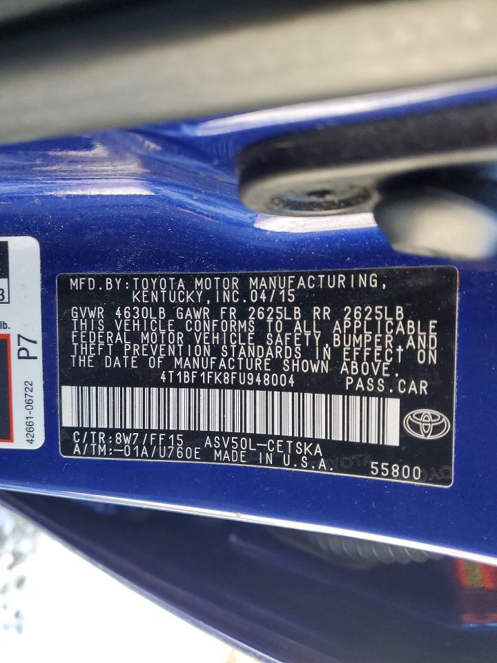 2015 TOYOTA CAMRY LE photo 12