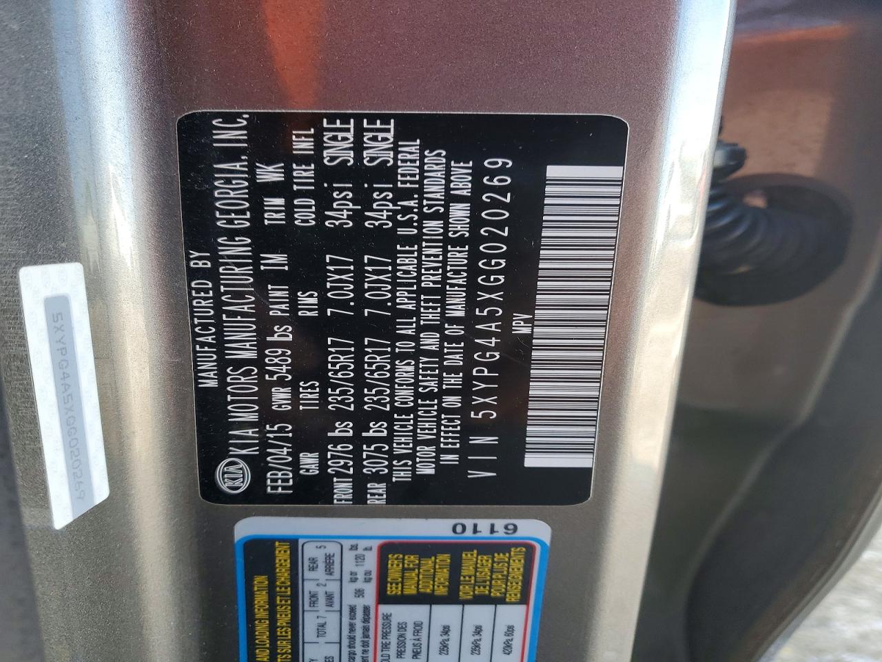 2016 KIA SORENTO LX photo 37