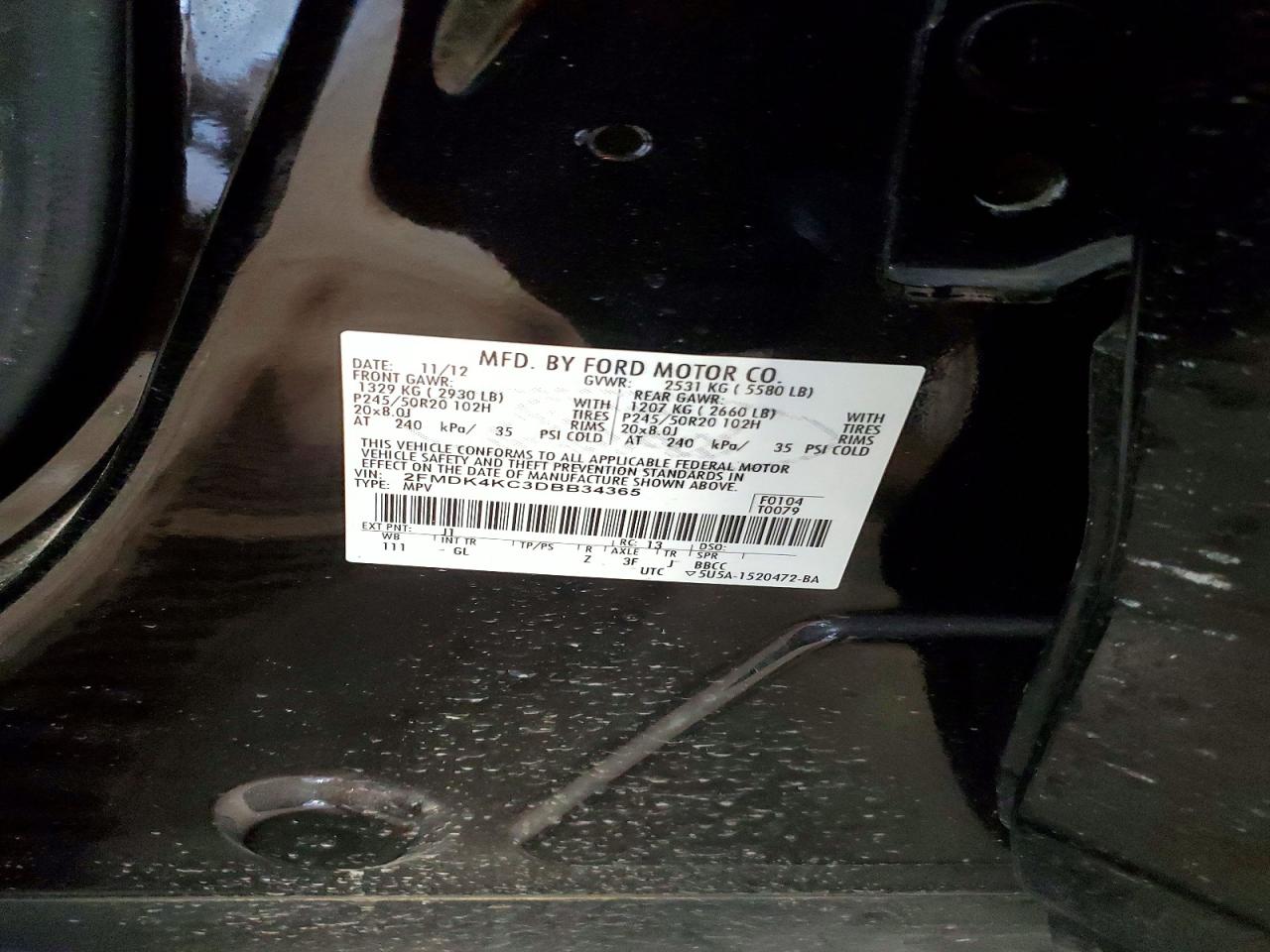 2013 FORD EDGE LIMITED photo 13