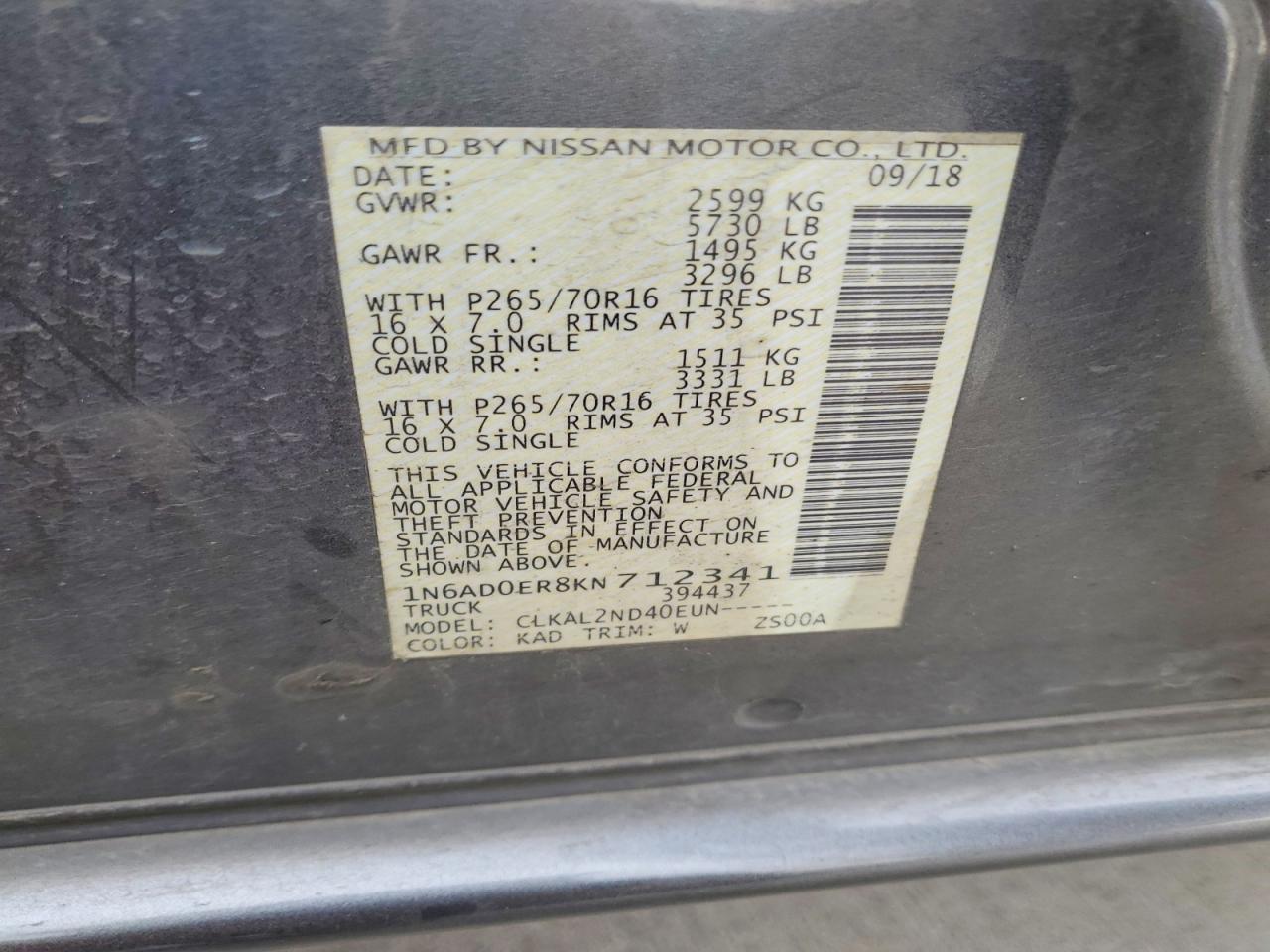 2019 NISSAN FRONTIER S photo 12