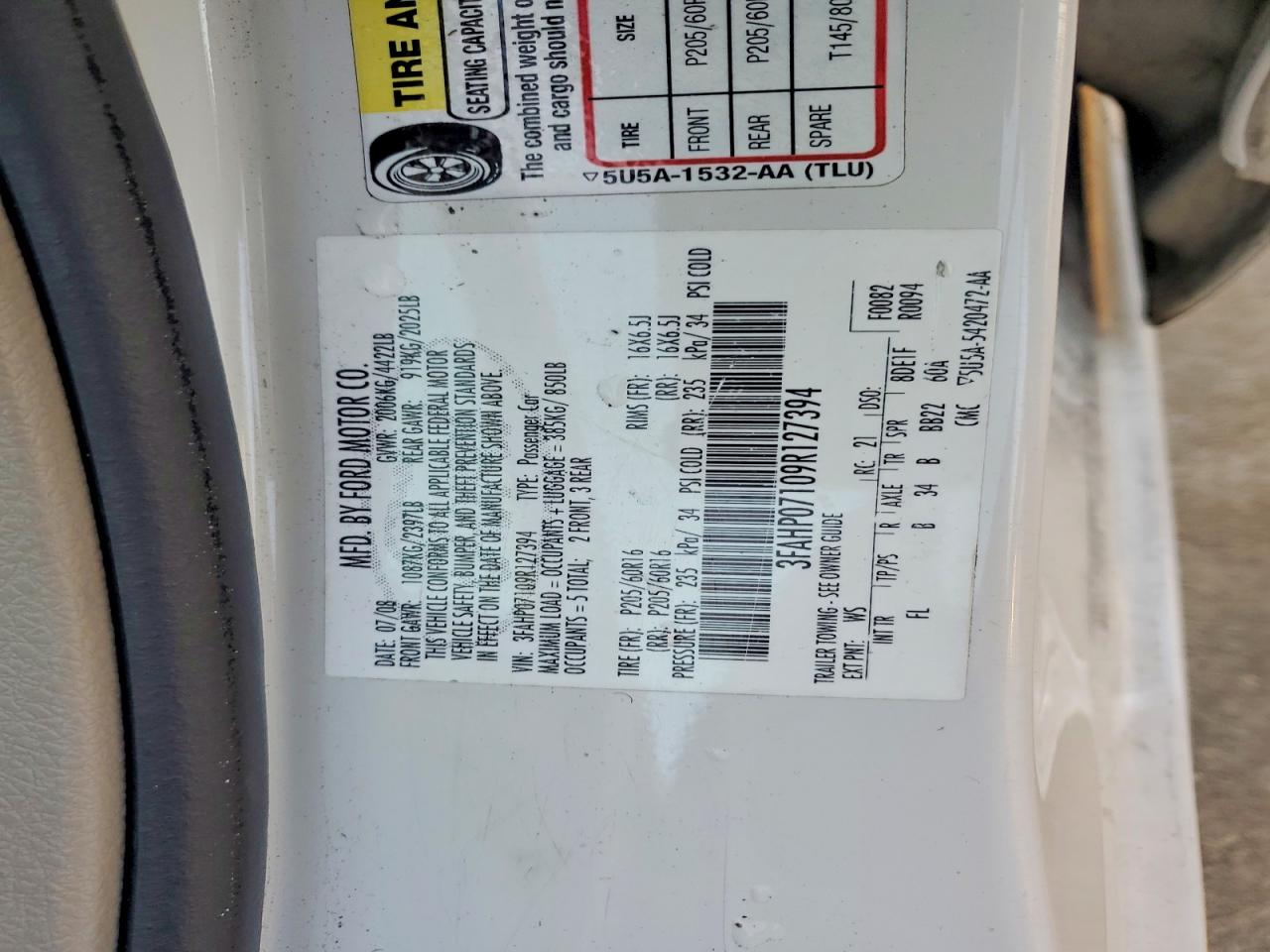 2009 FORD FUSION SE photo 23