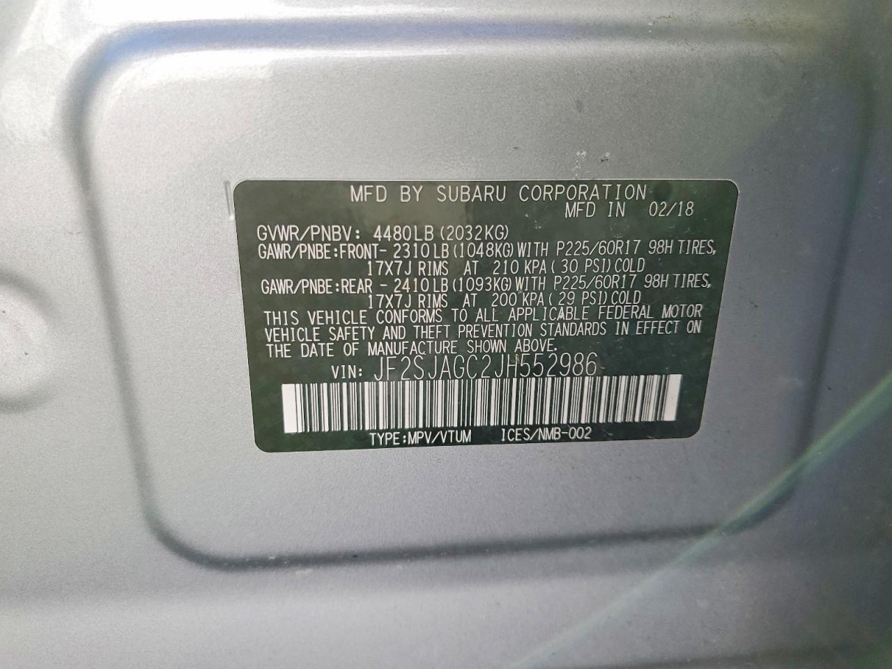 2018 SUBARU FORESTER 2.5I PREMIUM photo 37