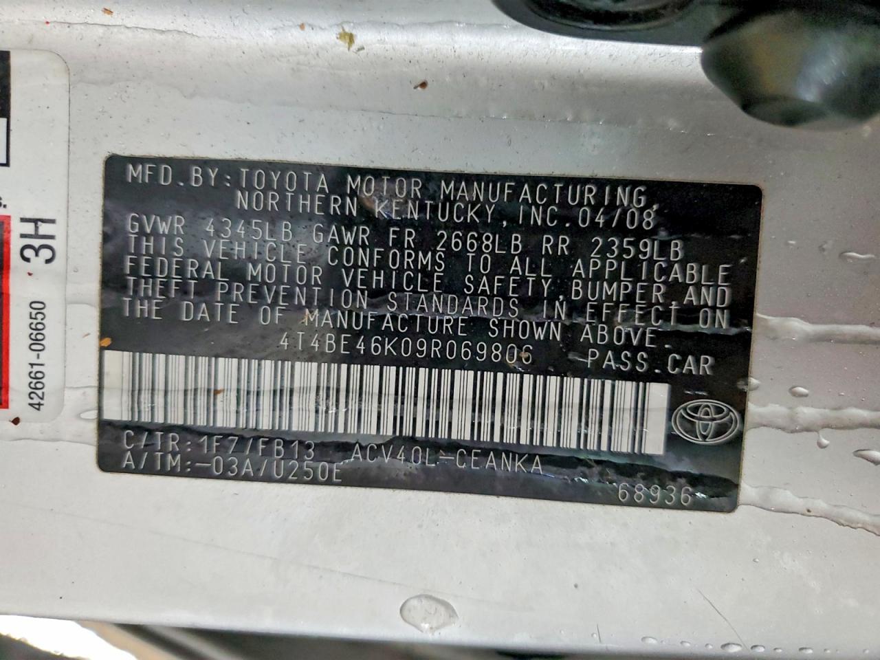 2009 TOYOTA CAMRY LE photo 34