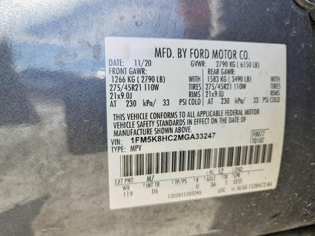 2021 FORD EXPLORER PLATINUM photo 13